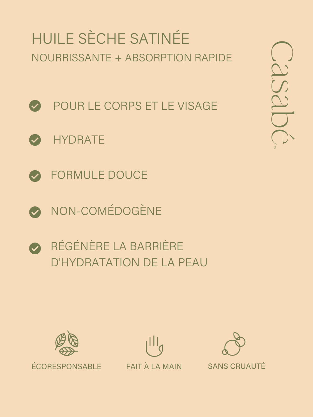 Huile sèche Casabé cosmétiques naturels CORPS VISAGE HYDRATATION VEGAN
